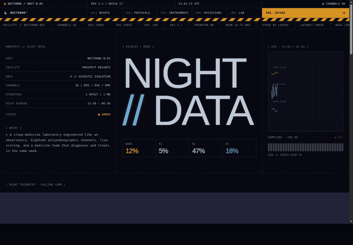 Nocturne landing page preview